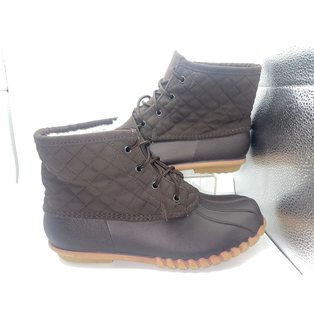 Outwoods Quilted Duck Boots Women's Size 8 Brown Insulated Waterproof Winter